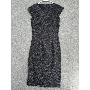 BOSS Hugo Boss Black Sheath Dress Womens US 0 Tailored Luxury Designer